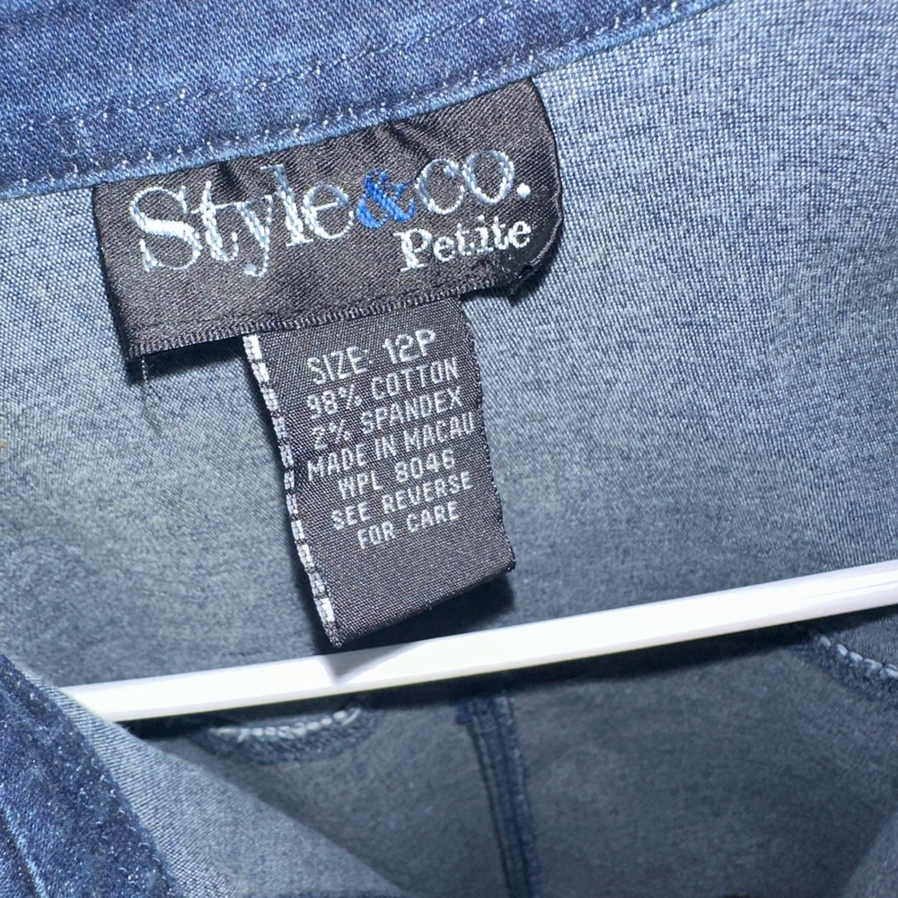 Style & Co. Petite Dark Blue Denim Button-Front Shirt Jacket - Picture 2 of 2